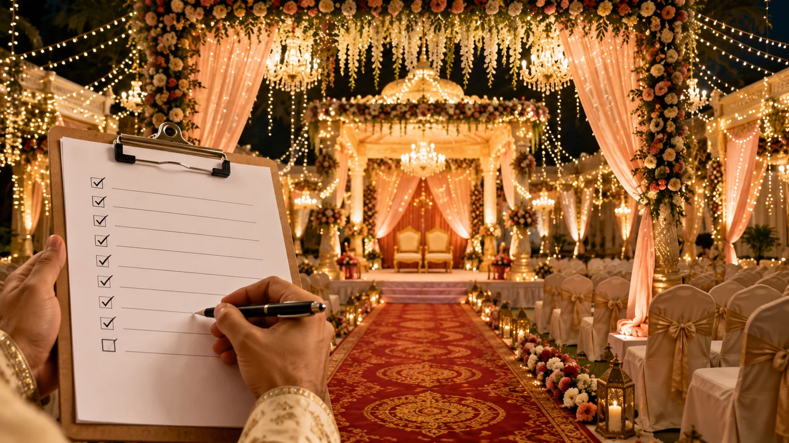 Wedding venue booking checklist with 25 essential checks